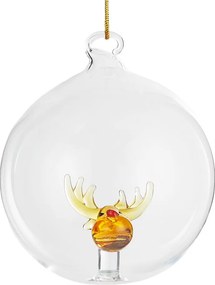 HANG ON  üveg karácsonyfadísz Ø 9cm ,szarvas