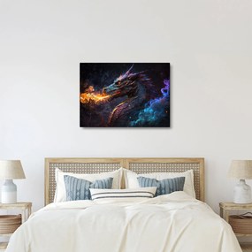 Kép - Lángokat köpködő sárkány (70x50 cm)