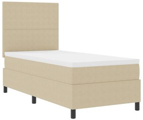 Box Spring Ágy Matrac Középszürke Egyszemélyes Kordbársony Anyag