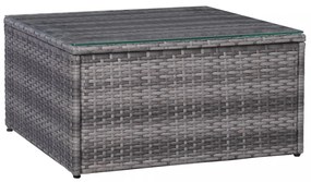 7-részes szürke polyrattan kerti bútorszett párnákkal