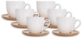 Fehér porcelán csésze szett 6 db-os cappucinóhoz-csészealjjal 110 ml Whiteline – Orion