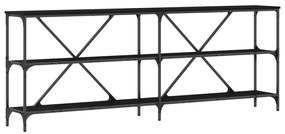 Kisegítő Asztal Fekete Tölgy 200x30x75 cm Mérnöki Fa és Acél