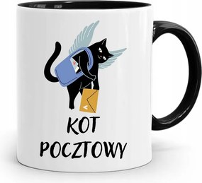 Fekete Bögre Postás Macska Postai Ajándék fényképes nyomtatással