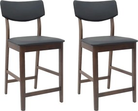 vidaXL Étkező Székek 2 pcs Világos Barna 48 x 49 x 95 cm Tömör Gumi Fa