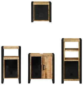 Fürdőszoba bútor szett polcokkal 4 pcs Barna Tömör Mangófát