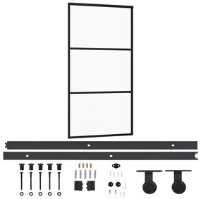 ESG üveg és alumínium tolóajtó fémszerelvény-szettel 102x205 cm