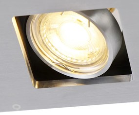 Acél beépített spotlámpa téglalap alakú 2-lámpás - Qure