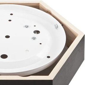 Mennyezeti lámpa HEX 1xE27/60W/230V á. 32 cm fenyő fekete