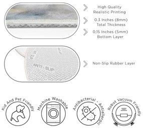 Kék-szürke mosható kerek szőnyeg ø 80 cm Golden Lilly – Mila Home