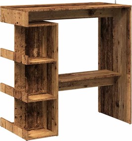 vidaXL antik fa szerelt fa bárasztal tárolópolccal 100 x 48 x 101,5 cm