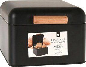 Kenyértartó fém fekete Loft 22x20x14cm Zsemletartó Kenyér