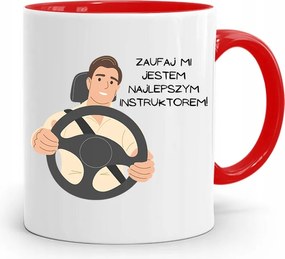 Vezetői Oktatónak Piros Bögre Ajándék fényképes nyomtatással