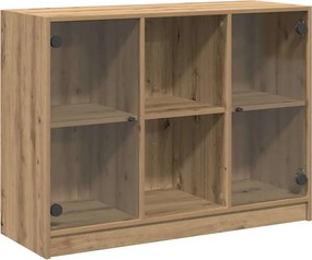 vidaXL kézműves tölgy színű szerelt fa tálalószekrény 102x37x75,5 cm