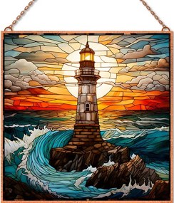 Lighthouse üvegkép, falikép