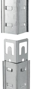 Juskys Sarokpolc - 160x75x40-75 cm - ezüst színű