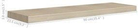2 db kék MDF lebegő fali polc 90 x 23,5 x 3,8 cm