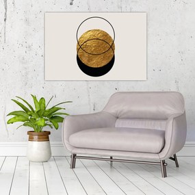 Kép - Absztrakció arany és fehér N⁰2 (90x60 cm)