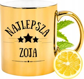 Prémium Arany Csillogó Bögre Zoi Ajándék Nyomtatott Fotóval