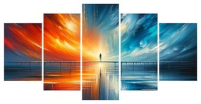 5 részes kép sziluett az elemek közepén