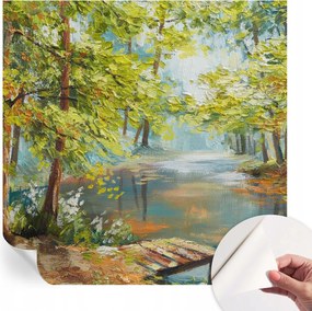 Öntapadós tapéta Fali furnér 3D hatás Erdélyi tó 250x250 cm