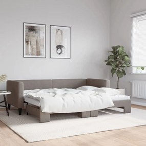 tópszínű kihúzható szövet heverő 80 x 200 cm
