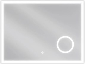 Mexen Kala megvilágított fürdőszobai tükör kozmetikai tükörrel 80 x 60 cm, LED 6000K, páramentes - 9820-080-060-611-00