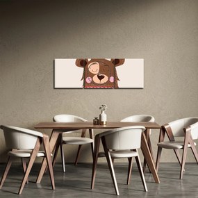 Kép - Teddy maci piros sállal (órával) (90x30 cm)