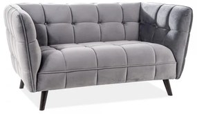 Castello Velvet kanapé, kétszemélyes, Szürke / fekete