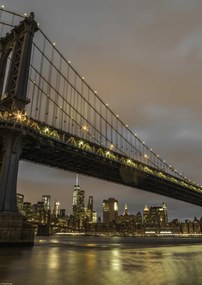 Poszter 29,7x42cm Manhattan híd és New York panoráma, Assaf Frank