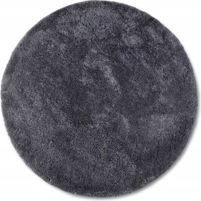 Kerek szőnyeg 200cm plüss shaggy a nappaliba, grafit vastag plüss