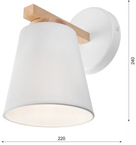 Fehér fali lámpa ø 15 cm Ellie – LAMKUR