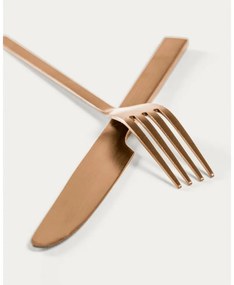 Rézszínű rozsdamentes acél evőeszköz készlet 16 db-os Kelda – Kave Home