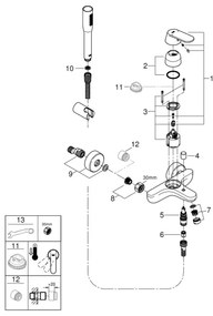 GROHE 32832000 - Kádcsaptelep EUROSMART COSMOPOLITAN