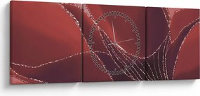 Kép - Piros absztrakt virág N⁰2 (órával) (90x30 cm)