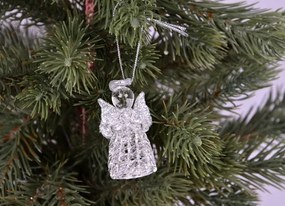 KarĂĄcsonyi medĂĄlok ĂŒveg angyalkĂĄk kristĂĄly 3,5 cm 6 db