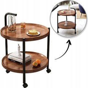 Dohányzóasztal kétszintes 50x50x64cm mobil STL22