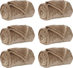 vidaXL Takarók 6 pcs Teve 150 x 200 cm Gyapjú