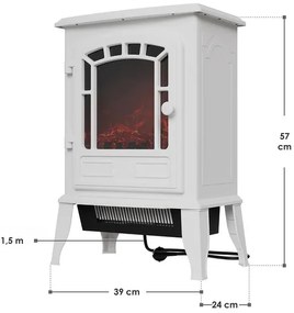 Juskys 2000W elektromos kandalló – fehér