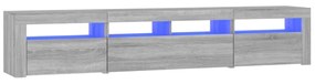 szürke sonoma színű TV-szekrény LED-lámpákkal 210x35x40 cm