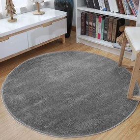 Kerek szürke szőnyeg Szélesség: 160 cm | Hossz: 160 cm