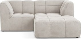 Bézs bársony sarokkanapé (jobb oldali-heverő résszel) Aloha – Makamii