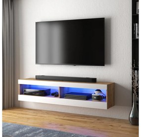 Tv szekrény/asztal Violett 100 (világítással) (lancester tölgy + fehér). 1098639