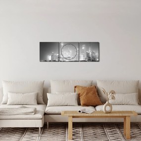 Modern felhőkarcolók képe (órával) (90x30 cm)