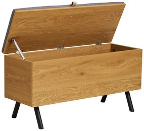 Natúr színű tárolóláda tölgyfa dekorral 92x48x33 cm Barco – House Nordic