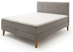 Világosszürke boxspring ágy 160x200 cm Stockholm – Meise Möbel