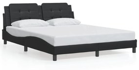 fekete ágykeret LED-ekkel matrac nélkül Zadar 160 x 200 cm