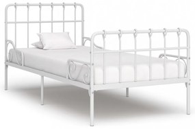 fehér fém ágykeret lécezett ágyráccsal 90 x 200 cm