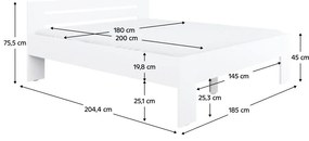 Franciaágy 180x200 cm Boyard (fehér). 1119508