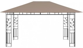 tópszínű pavilon szúnyoghálóval/LED fényfüzérrel 4 x 3 x 2,73 m