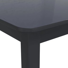Fekete tömör gumifa étkezőasztal 114 x 71 x 75 cm
